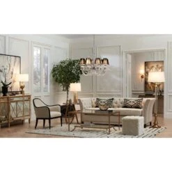 Derry Street 32" Wide Chrome And Crystal 8-Light Chandelier