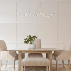 DweLED Morae 44" Wide Nickel Modern Wave Linear Pendant