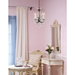 New Orleans 12" Wide Bronze Hand-Cut Crystal Mini Chandelier