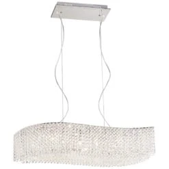 Adali Curve 32" Wide Clear Crystal Linear Chandelier -Modern Lamp Shop adali curve 32 inch wide clear crystal linear chandelier 8g378views3