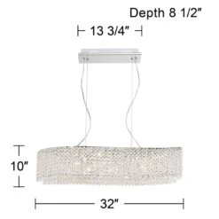 Adali Curve 32" Wide Clear Crystal Linear Chandelier -Modern Lamp Shop adali curve 32 inch wide clear crystal linear chandelier 8g378views5