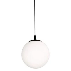 AFX Loretto 11.8" Wide Black And White Modern Orb Pendant