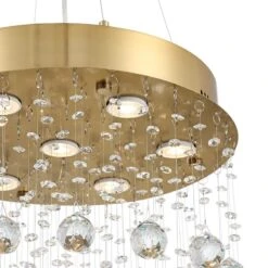 Aida 18" Wide Gold Pouring Crystal Pendant Light 9 Aida 18" Wide Gold Pouring Crystal Pendant Light -Modern Lamp Shop aida 18 inch wide gold pouring crystal pendant light 757a1views2