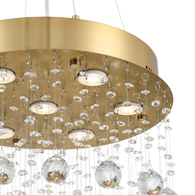 Aida 18" Wide Gold Pouring Crystal Pendant Light 4 Aida 18" Wide Gold Pouring Crystal Pendant Light - Image 4
