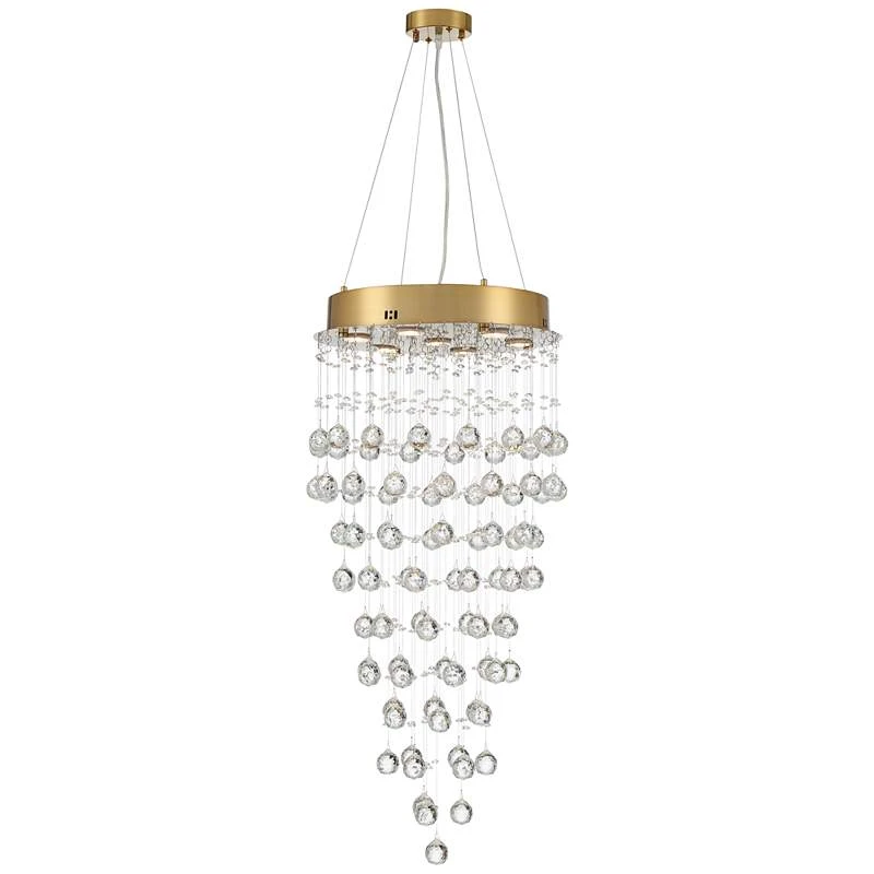 Aida 18" Wide Gold Pouring Crystal Pendant Light 6 Aida 18" Wide Gold Pouring Crystal Pendant Light - Image 6