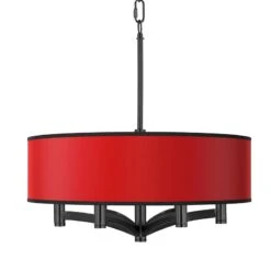 All Red Ava 6-Light Black Pendant Chandelier