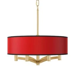 All Red Ava 6-Light Gold Pendant Chandelier