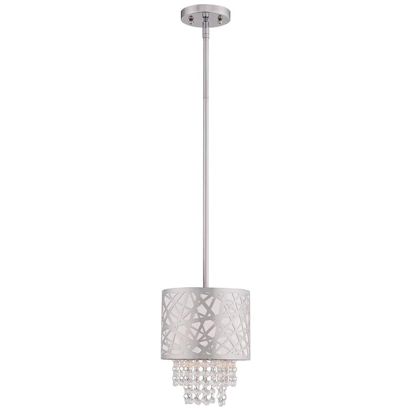Allendale 8" Wide Polished Nickel And Crystal Mini Pendant 2 Allendale 8" Wide Polished Nickel And Crystal Mini Pendant - Image 2