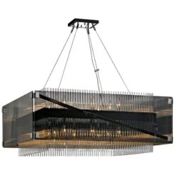 Modern Lamp Shop -Modern Lamp Shop apollo 34 and one half inchw dark bronze and polished chrome chandelier 478r1