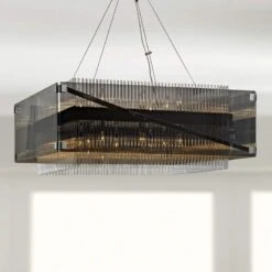 Troy Apollo 34 1/2"W Dark Bronze And Polished Chrome Chandelier