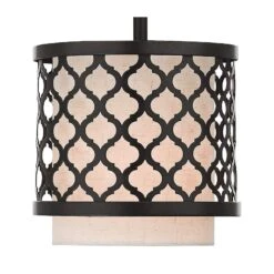 Arabesque 7" Wide English Bronze Drum Mini Pendant 5 Arabesque 7" Wide English Bronze Drum Mini Pendant -Modern Lamp Shop arabesque 7 inch wide english bronze drum mini pendant 69m87views1