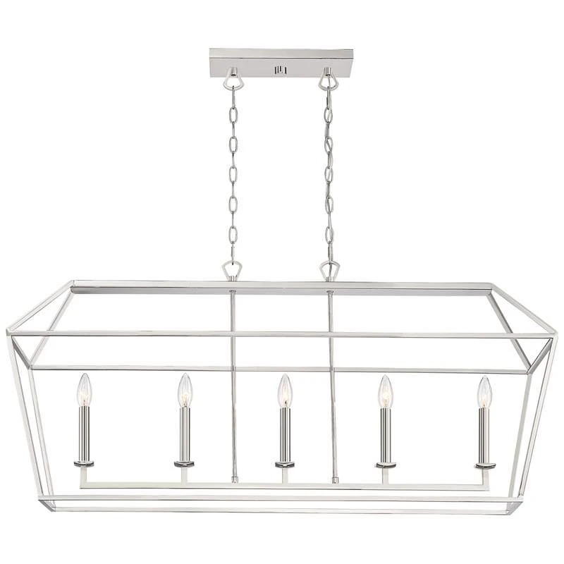 Aviary 42" Wide Polished Nickel Kitchen Island Light Pendant 2 Aviary 42" Wide Polished Nickel Kitchen Island Light Pendant - Image 2