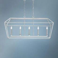 Aviary 42" Wide Polished Nickel Kitchen Island Light Pendant