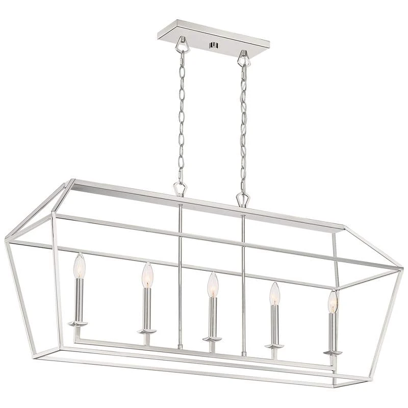 Aviary 42" Wide Polished Nickel Kitchen Island Light Pendant 3 Aviary 42" Wide Polished Nickel Kitchen Island Light Pendant - Image 3