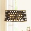 Bailey 24" Wide Matte Black Gold 6-Light Drum Pendant