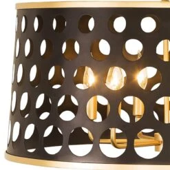 Bailey 24" Wide Matte Black Gold 6-Light Drum Pendant -Modern Lamp Shop bailey 24 inch wide matte black gold 6 light drum pendant 440k1views1