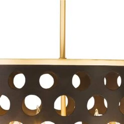 Bailey 24" Wide Matte Black Gold 6-Light Drum Pendant -Modern Lamp Shop bailey 24 inch wide matte black gold 6 light drum pendant 440k1views2