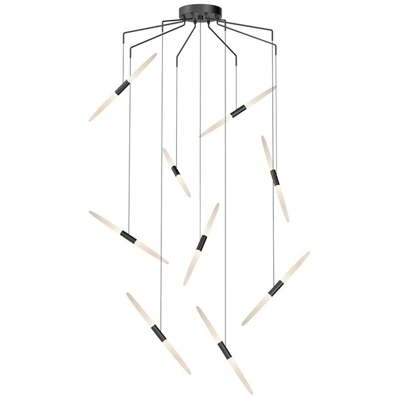 Ballet 21 1/4" Wide 9-Light Spreader Satin Black LED Pendant 2 Ballet 21 1/4" Wide 9-Light Spreader Satin Black LED Pendant - Image 2