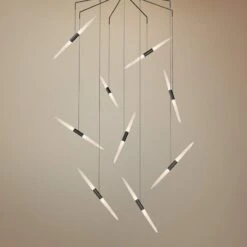 Ballet 21 1/4" Wide 9-Light Spreader Satin Black LED Pendant