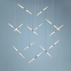 Ballet 27 1/4" Wide 13-Light Swag Satin Aluminum LED Pendant