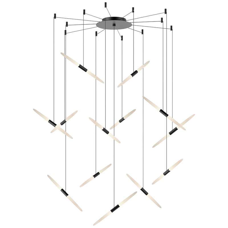 Ballet 27 1/4" Wide 13-Light Swag Satin Black LED Pendant 2 Ballet 27 1/4" Wide 13-Light Swag Satin Black LED Pendant - Image 2