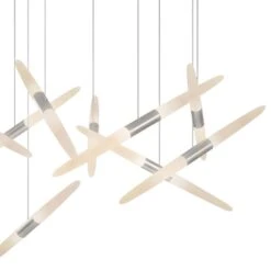 Ballet 27 1/4"W 13-Light Spreader Satin Aluminum LED Pendant -Modern Lamp Shop ballet 27 and one quarter inchw 13 light spreader satin aluminum led pendant 71e48views1