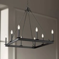 Barclay 26" Wide Matte Black 8-Light Chandelier