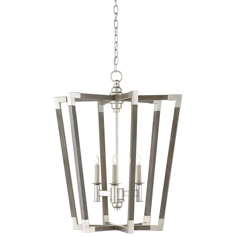 Bastian 23 1/2"W Chateau Gray Silver 3-Light Foyer Pendant 2 Bastian 23 1/2"W Chateau Gray Silver 3-Light Foyer Pendant - Image 2