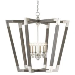 Bastian 37 1/4"W Chateau Gray Silver 6-Light Foyer Pendant 5 Bastian 37 1/4"W Chateau Gray Silver 6-Light Foyer Pendant -Modern Lamp Shop bastian 37 and one quarter inchw chateau gray silver 6 light foyer pendant 87t43views1