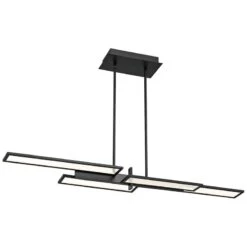 Bayswater 46"W Matte Black 4-Light LED Island Pendant Light 7 Bayswater 46"W Matte Black 4-Light LED Island Pendant Light -Modern Lamp Shop bayswater 46 inchw matte black 4 light led island pendant light 84h84views2