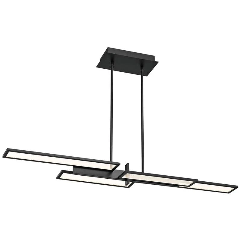 Bayswater 46"W Matte Black 4-Light LED Island Pendant Light 4 Bayswater 46"W Matte Black 4-Light LED Island Pendant Light - Image 4