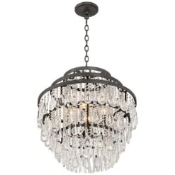 Beloit 20" Wide Clear Crystal 4-Light Chandelier -Modern Lamp Shop beloit 20 inch wide clear crystal 4 light chandelier 9h547views3