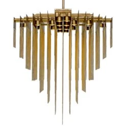 Bloomfield 31" Wide Antique Brush Gold LED Pendant Light -Modern Lamp Shop bloomfield 31 inch wide antique brush gold led pendant light 84j06views2