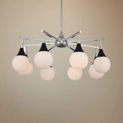 Bogart 28" Wide Black W/ Polished Nickel 8-Light Chandelier