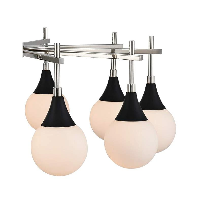 Bogart 32" Wide Black W/ Polished Nickel 10-Light Chandelier 3 Bogart 32" Wide Black W/ Polished Nickel 10-Light Chandelier - Image 3