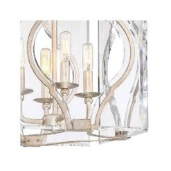 Brenton Cove 14"W Gold Mist Gold Leaf 4-Light Foyer Pendant -Modern Lamp Shop brenton cove 14 inchw gold mist gold leaf 4 light foyer pendant 77n95views1