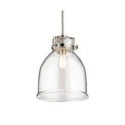 Briar 12" Wide Polished Nickel Mini Pendant With Bell Shade