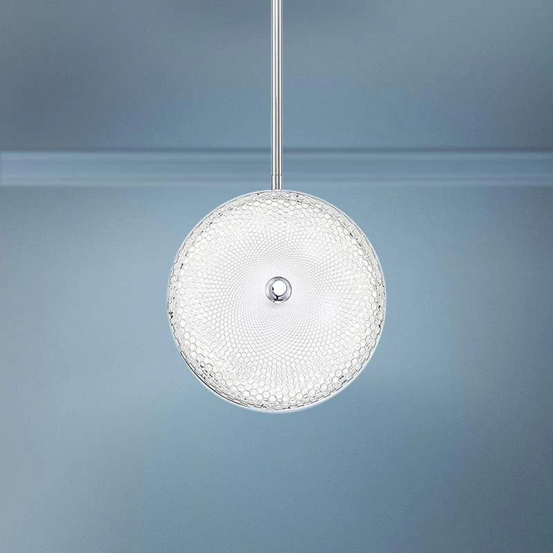 Caledonia 10"W Clear Honeycomb Glass LED Mini Pendant Light 1 Caledonia 10"W Clear Honeycomb Glass LED Mini Pendant Light