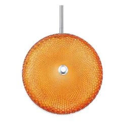 Caledonia 10"W Orange Honeycomb Glass LED Mini Pendant Light -Modern Lamp Shop caledonia 10 inchw orange honeycomb glass led mini pendant light 79n17views1