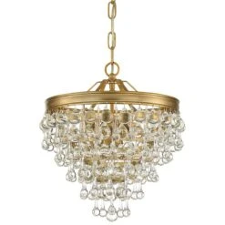 Calypso 12" Wide Vibrant Gold And Crystal Mini Chandelier 9 Calypso 12" Wide Vibrant Gold And Crystal Mini Chandelier -Modern Lamp Shop calypso 12 inch wide vibrant gold and crystal mini chandelier 56e50