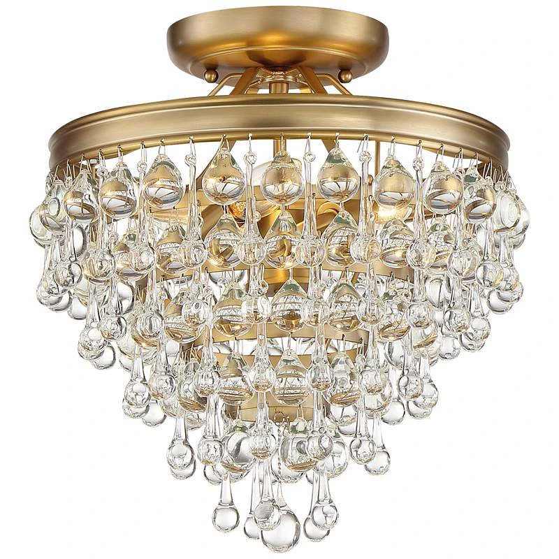Calypso 12" Wide Vibrant Gold And Crystal Mini Chandelier 6 Calypso 12" Wide Vibrant Gold And Crystal Mini Chandelier - Image 6