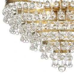 Calypso 24"W Vibrant Gold And Crystal Teardrop Chandelier -Modern Lamp Shop calypso 24 inchw vibrant gold and crystal teardrop chandelier 61h97views1