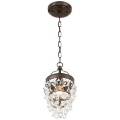 Calypso 7 1/2" Wide Vibrant Bronze And Crystal Mini Chandelier -Modern Lamp Shop calypso 7 and one half inch wide vibrant bronze and crystal mini chandelier 71x59views3