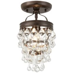 Calypso 7 1/2" Wide Vibrant Bronze And Crystal Mini Chandelier -Modern Lamp Shop calypso 7 and one half inch wide vibrant bronze and crystal mini chandelier 71x59views4