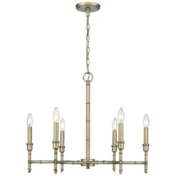 Golden Lighting Cambay 25" Wide White Gold Metal 6-Light Chandelier 11 Golden Lighting Cambay 25" Wide White Gold Metal 6-Light Chandelier -Modern Lamp Shop cambay 25 inch wide white gold metal 6 light chandelier 042c2views4