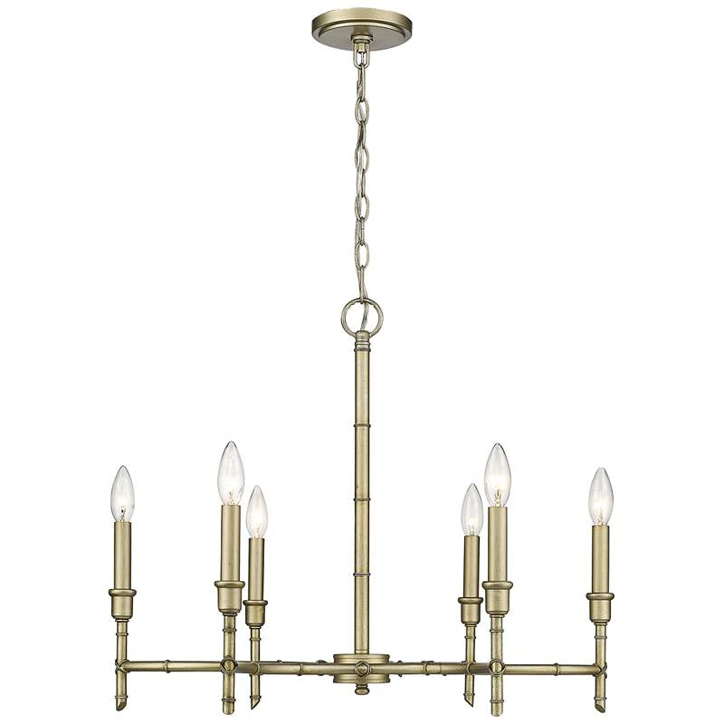 Golden Lighting Cambay 25" Wide White Gold Metal 6-Light Chandelier 6 Golden Lighting Cambay 25" Wide White Gold Metal 6-Light Chandelier - Image 6