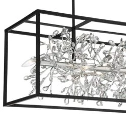 Carrine 38 1/2" Wide Black And Silver Island 8-Light Pendant -Modern Lamp Shop carrine 38 and one half inch wide black and silver island 8 light pendant 140d0views2