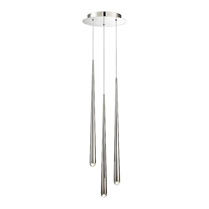 Cascade 12"W Nickel W/ Clear Crystal LED Multi Light Pendant 2 Cascade 12"W Nickel W/ Clear Crystal LED Multi Light Pendant - Image 2