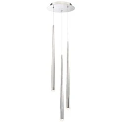 Cascade 12"W Nickel W/ Frosted Glass LED Multi Light Pendant