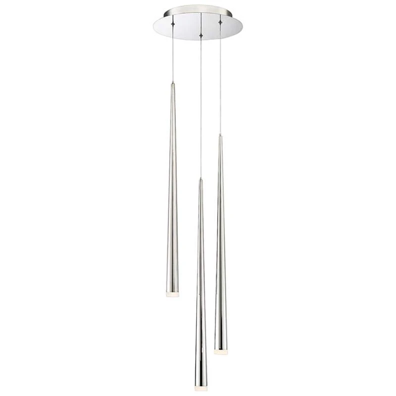 Cascade 12"W Nickel W/ Frosted Glass LED Multi Light Pendant 1 Cascade 12"W Nickel W/ Frosted Glass LED Multi Light Pendant